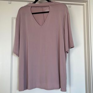 2X Split Neck V-Neck Top